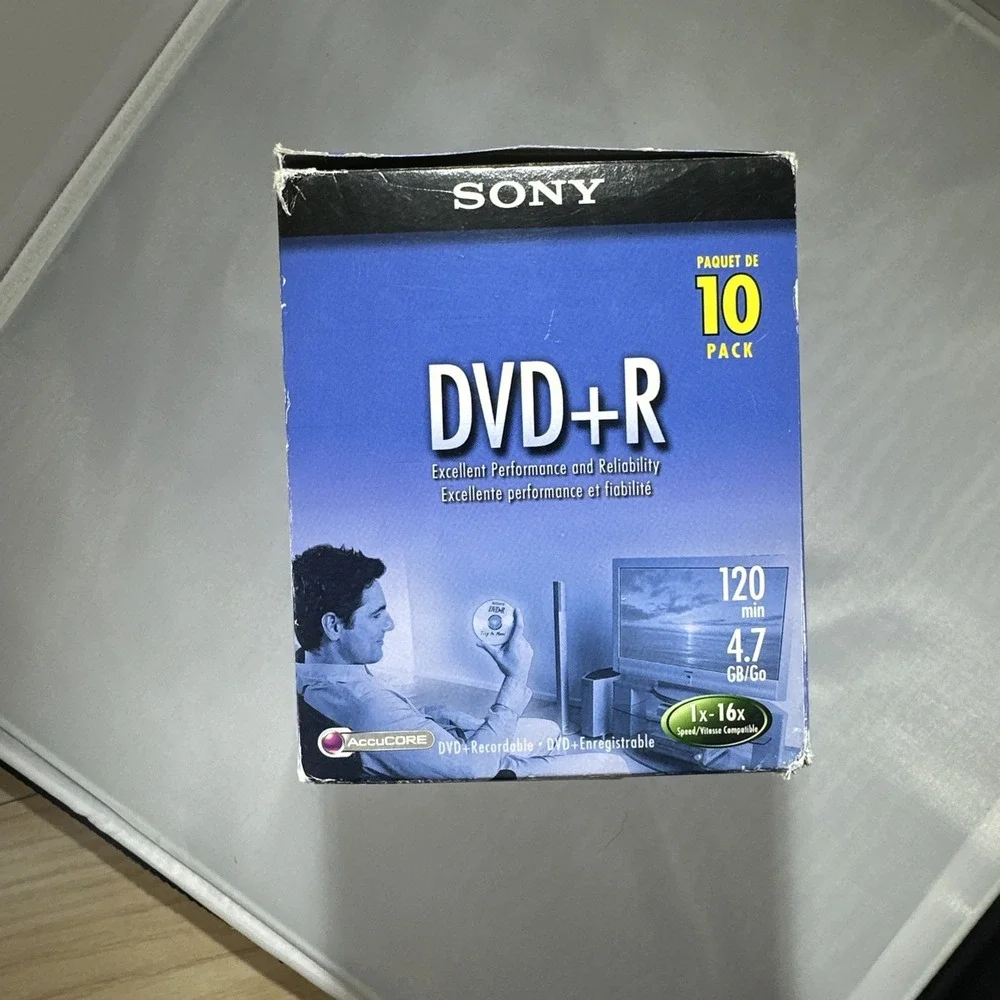 Sony DVD + R 10 Pack Recordable Discs 120 min 4.7 GB Blank New Sealed
